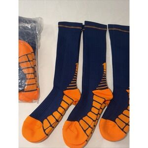 6 Pairs Of Brand New Squeeze Gear Compression Socks Blue & Orange XXXXL / 4X